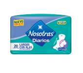 Protector Nosotras Diarios Largos Alas X 20 Unds